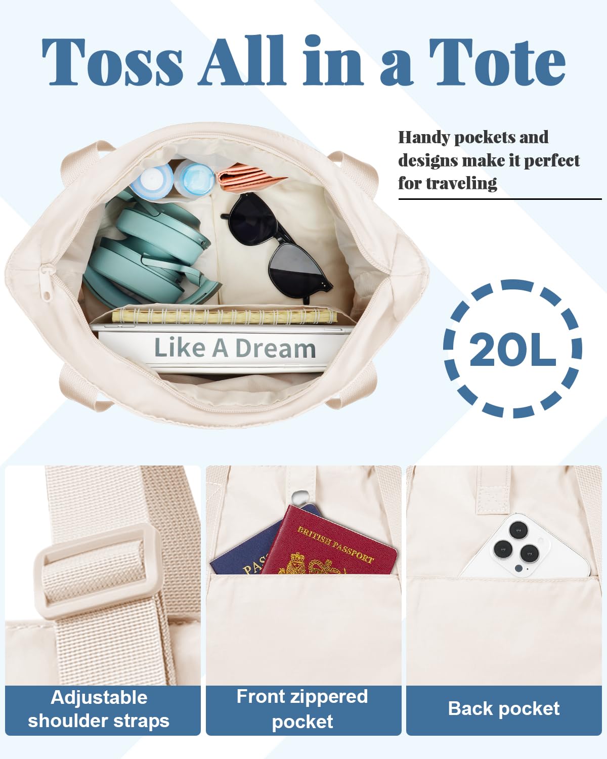 Foto 5 pulgar | Bolsa Etronik Para Mujer Plegable Para Trabajo, Viajes, Gimnasio, Escuela - Venta Internacional.