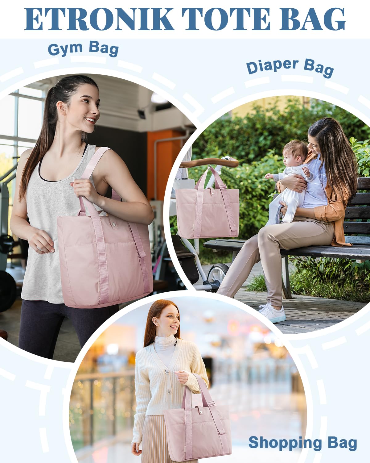 Foto 7 pulgar | Bolso De Hombro Etronik Para Mujer, Plegable Para Trabajo Y Enfermera - Venta Internacional.