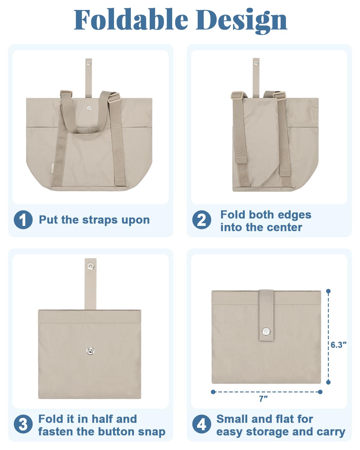 Foto 3 pulgar | Bolsa Etronik Para Mujer Plegable Para Trabajo, Viajes, Gimnasio, Escuela - Venta Internacional.