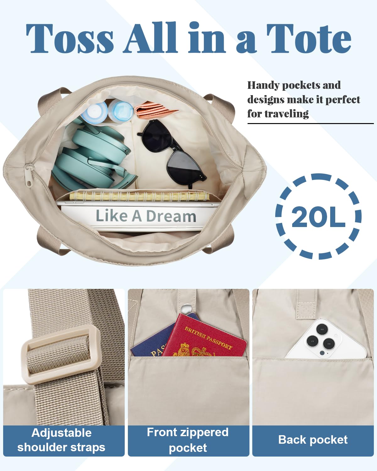 Foto 5 pulgar | Bolsa Etronik Para Mujer Plegable Para Trabajo, Viajes, Gimnasio, Escuela - Venta Internacional.