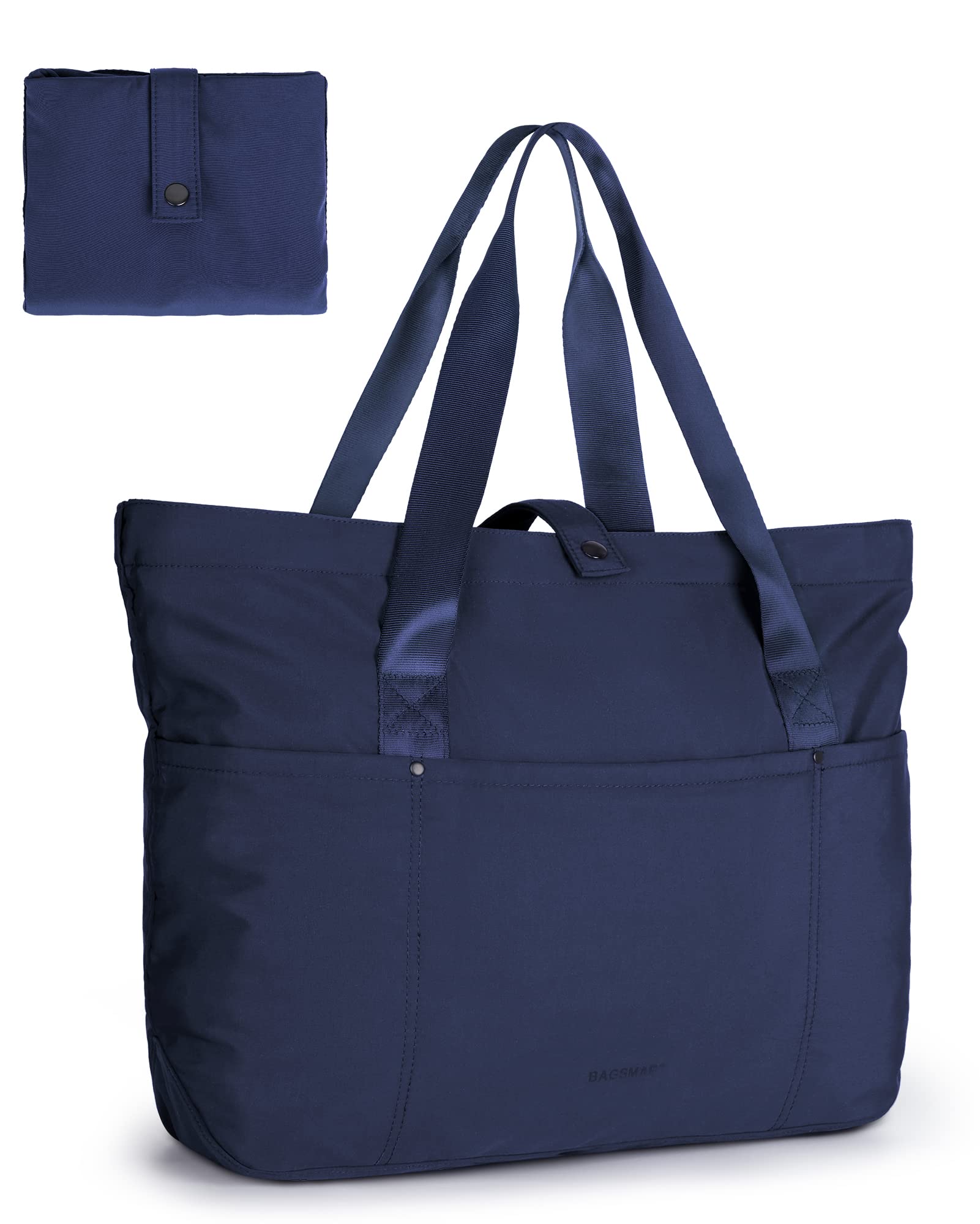 Foto 2 pulgar | Bolsa Bagsmart Para Mujer Plegable Con Cremallera, 20 L, Azul Marino - Venta Internacional.