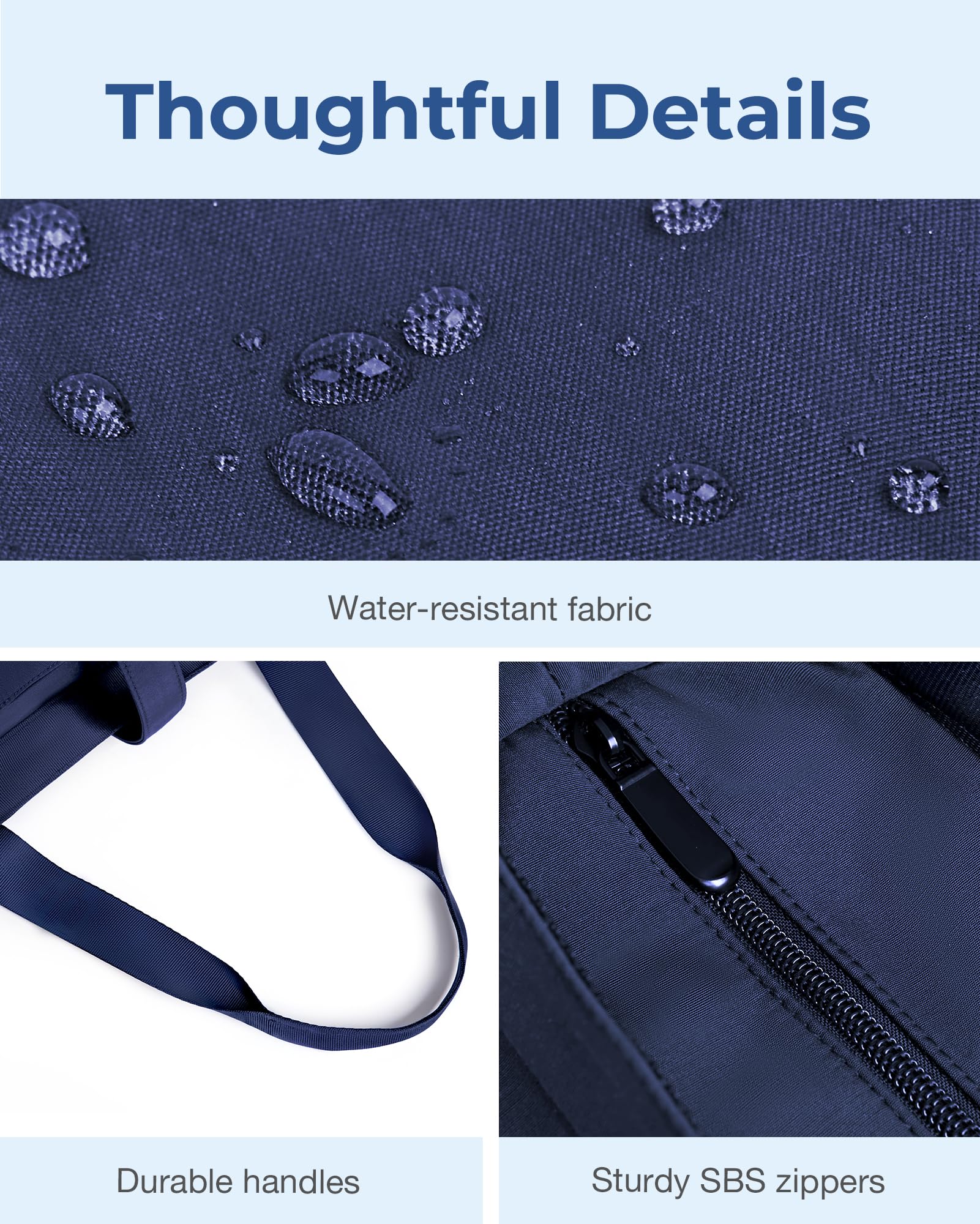 Foto 6 pulgar | Bolsa Bagsmart Para Mujer Plegable Con Cremallera, 20 L, Azul Marino - Venta Internacional.
