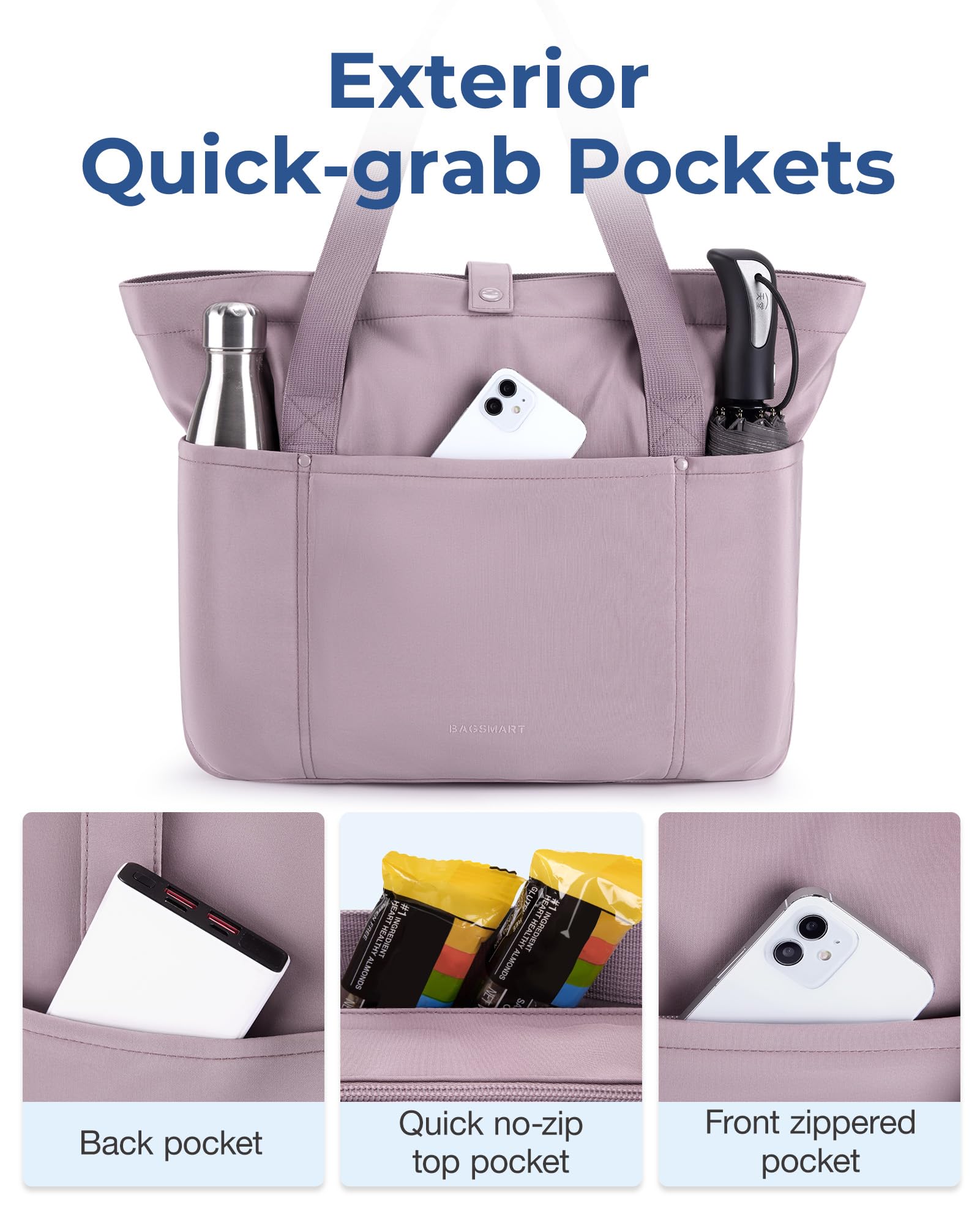 Foto 4 pulgar | Bolsa Bagsmart Para Mujer Plegable Con Cremallera, Capacidad De 20 Litros - Venta Internacional.