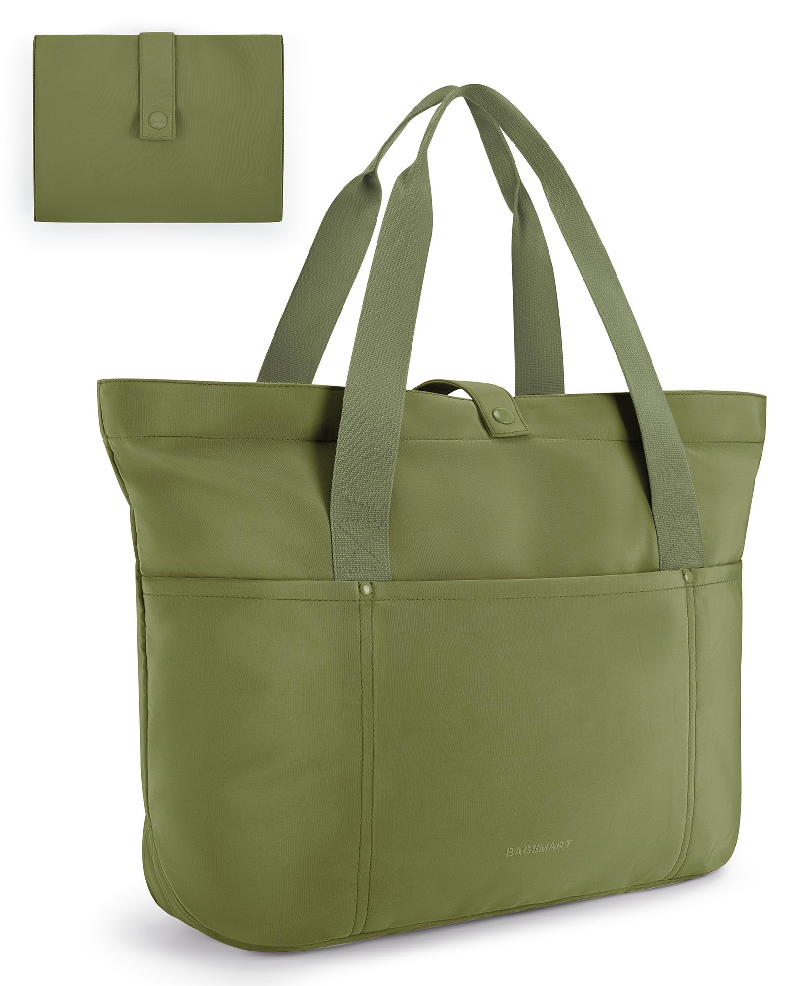 Foto 2 pulgar | Bolsa Bagsmart Para Mujer Plegable Con Cremallera De 20 Litros (verde Militar) - Venta Internacional.