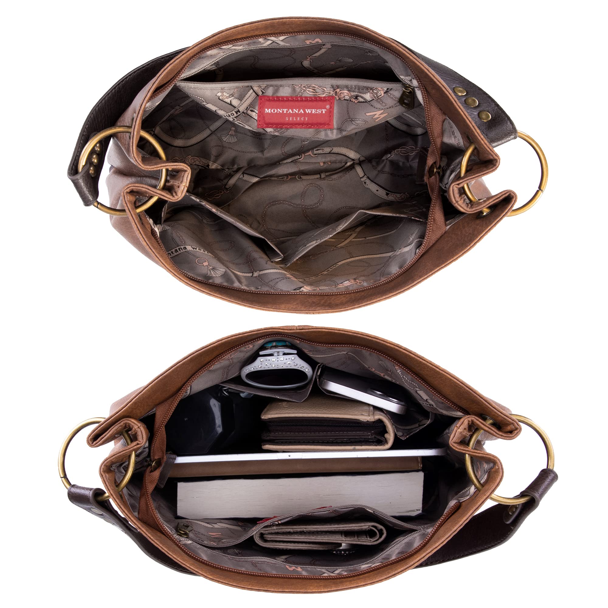 Foto 6 | Bolso Montana West Mwc-047br De Piel Vegana Bicolor - Venta Internacional.