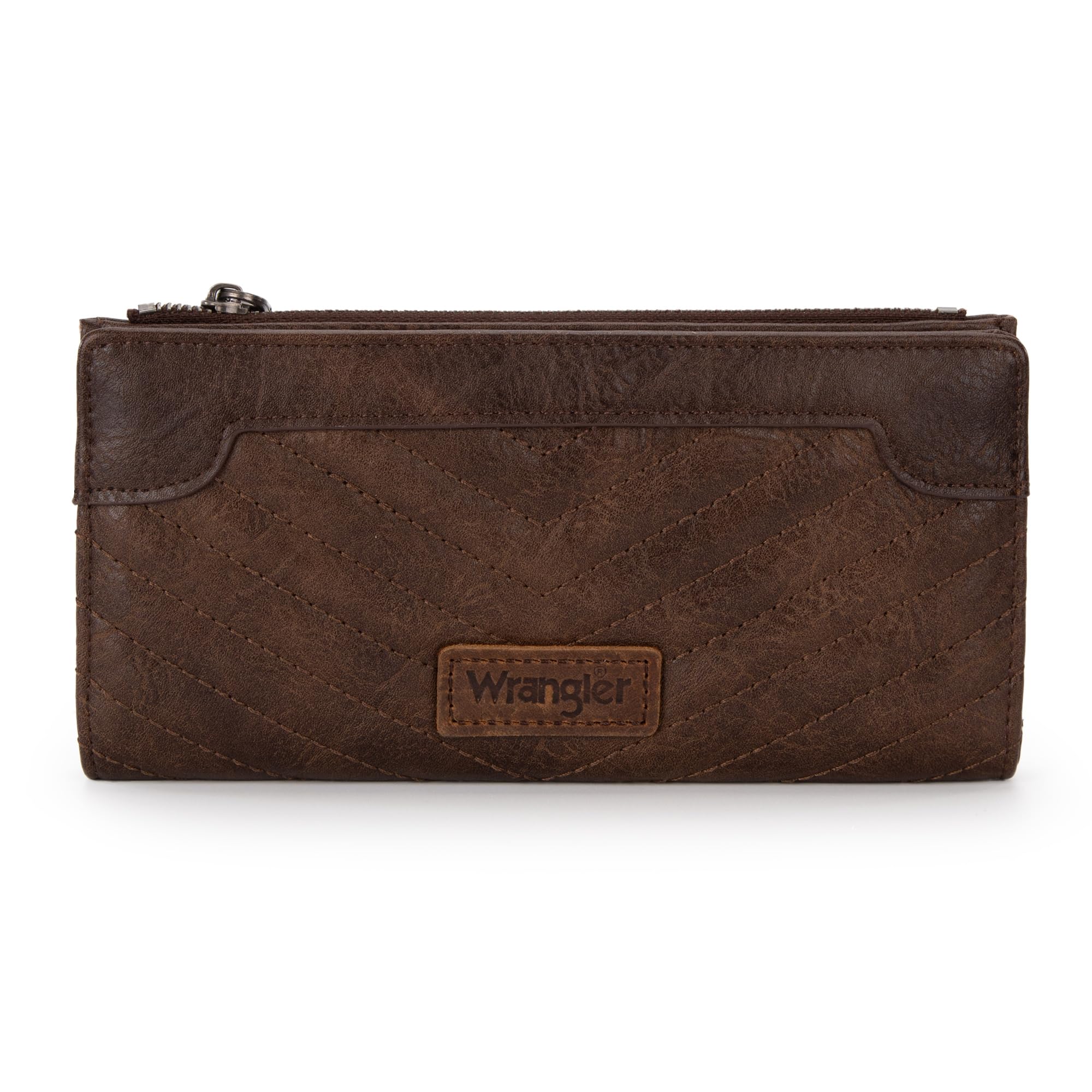 Cartera Wrangler Minimalist Para Mujer, Piel Vegana, Color Café - Venta Internacional.