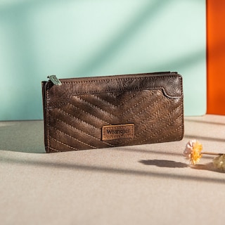 Foto 2 | Cartera Wrangler Minimalist Para Mujer, Piel Vegana, Color Café - Venta Internacional.