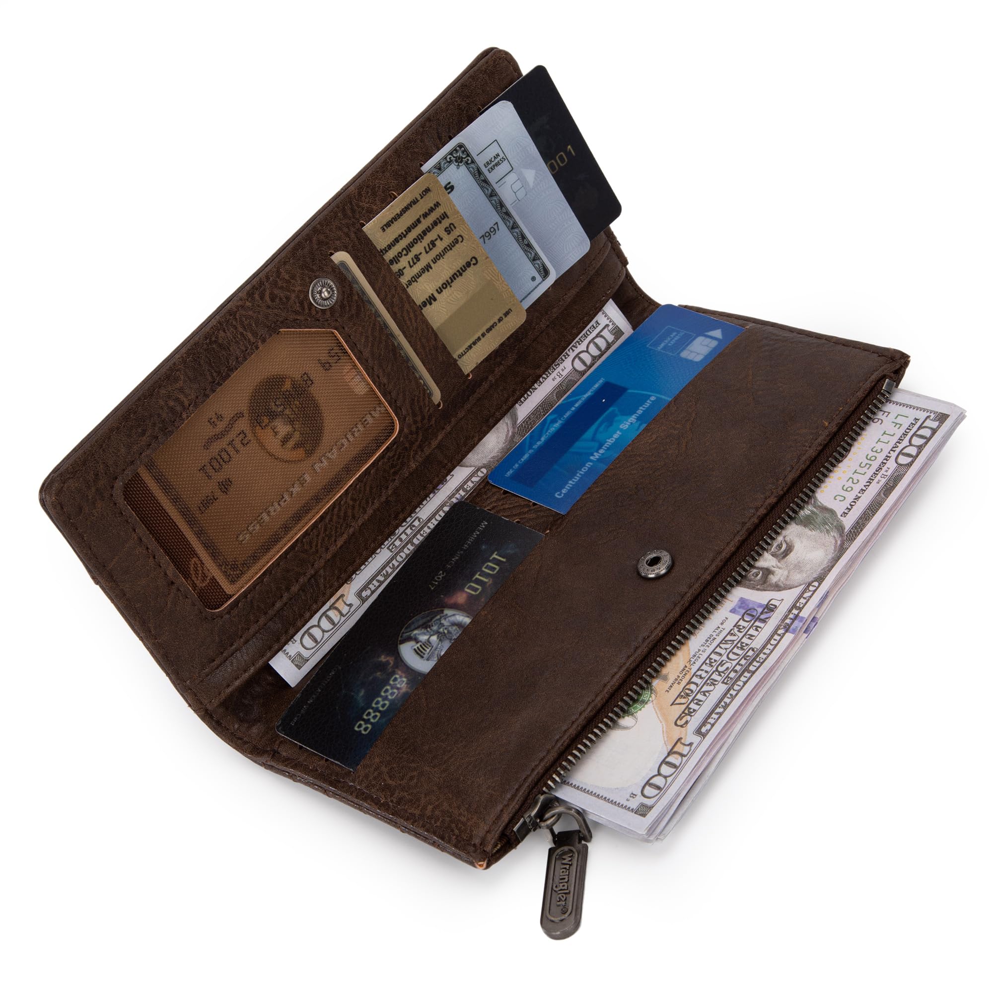 Foto 4 | Cartera Wrangler Minimalist Para Mujer, Piel Vegana, Color Café - Venta Internacional.