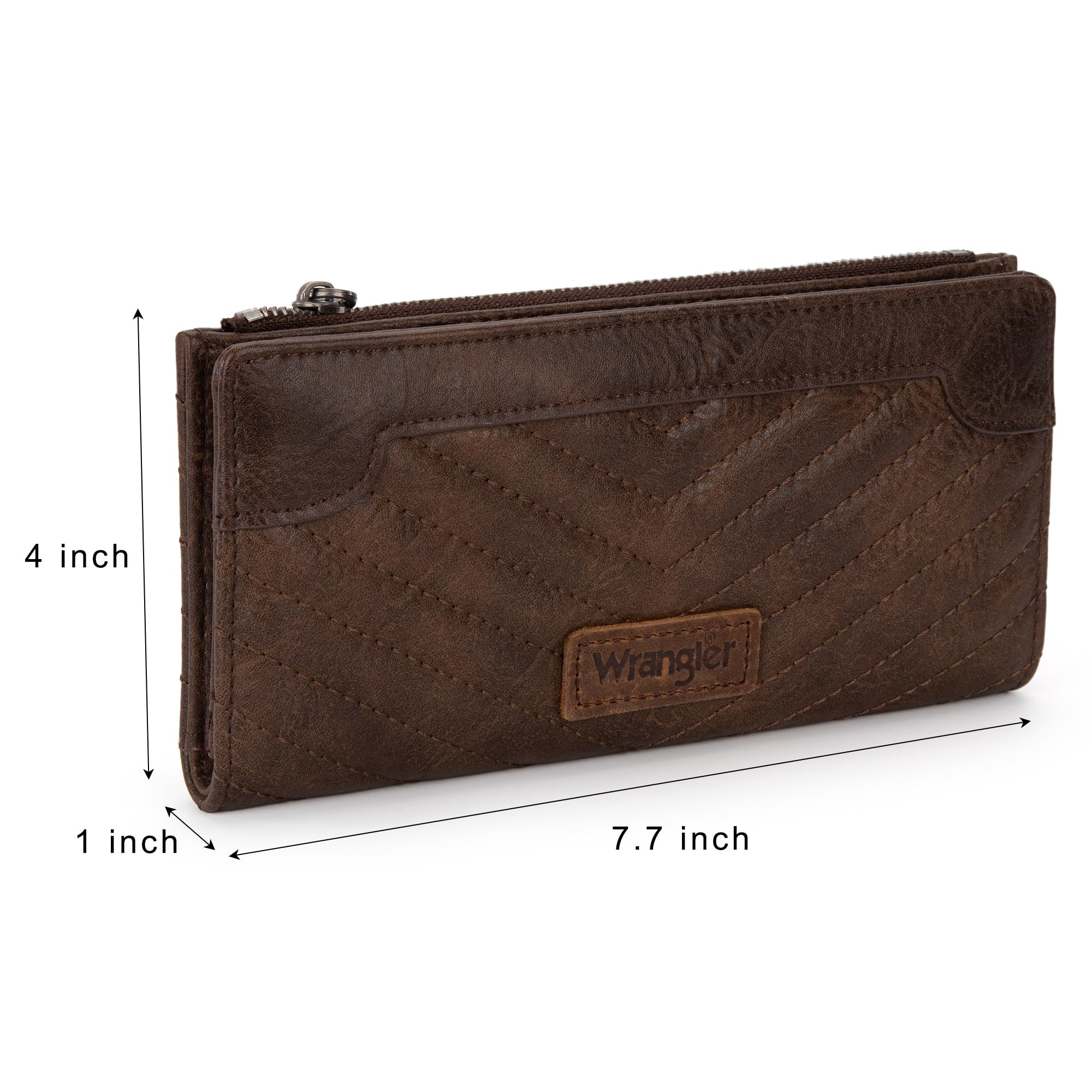Foto 7 | Cartera Wrangler Minimalist Para Mujer, Piel Vegana, Color Café - Venta Internacional.
