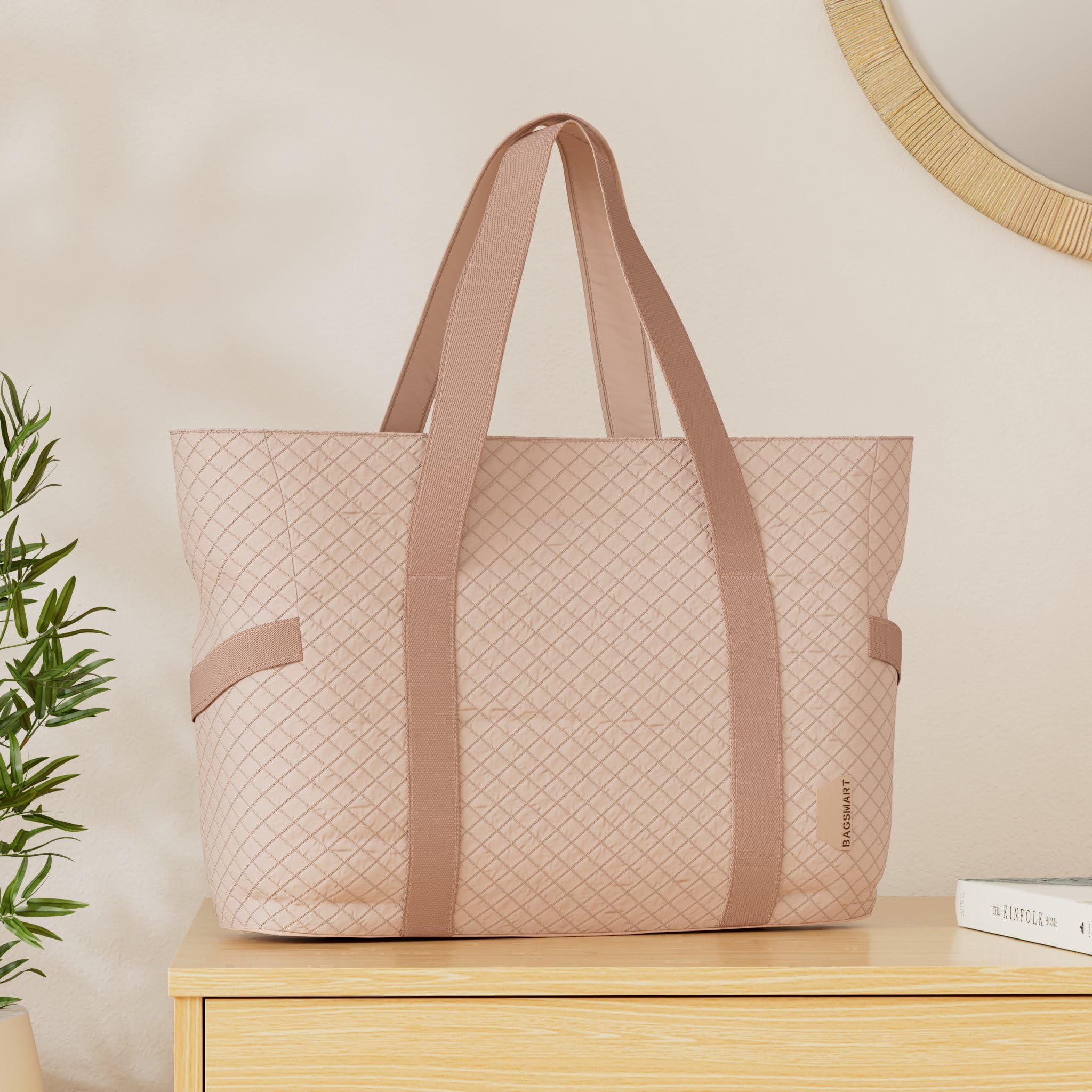 Foto 2 | Bolsa Bagsmart Grande Para Mujer Con Hebilla Para Esterilla De Yoga, Color Rosa - Venta Internacional.