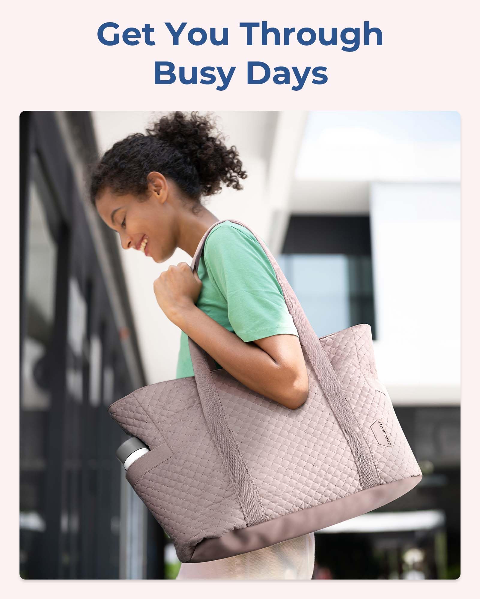 Foto 8 pulgar | Bolsa Bagsmart Grande Para Mujer Con Hebilla Para Esterilla De Yoga, Color Rosa - Venta Internacional.