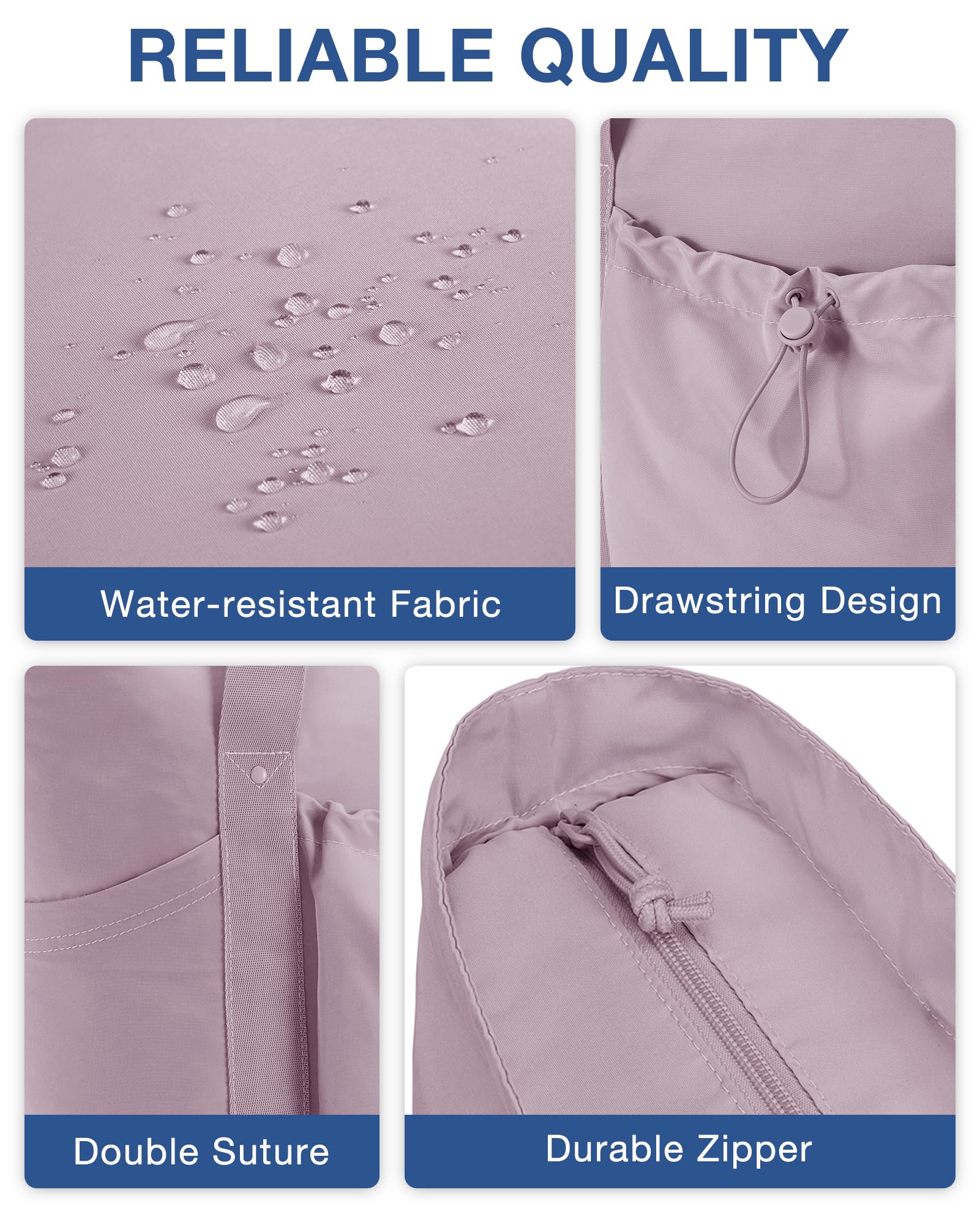 Foto 6 pulgar | Bolsa De Mano Bagsmart Para Mujer Plegable Con Bolsa De Almacenamiento, Color Morado - Venta Internacional.