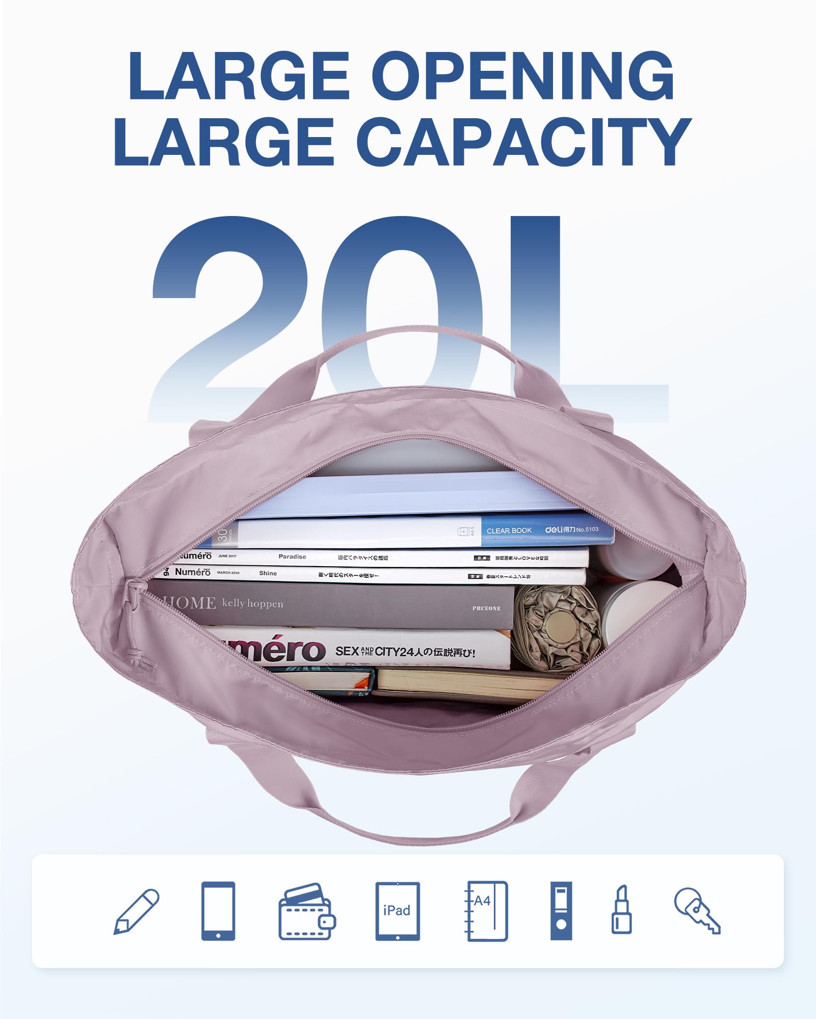 Foto 7 pulgar | Bolsa De Mano Bagsmart Para Mujer Plegable Con Bolsa De Almacenamiento, Color Morado - Venta Internacional.