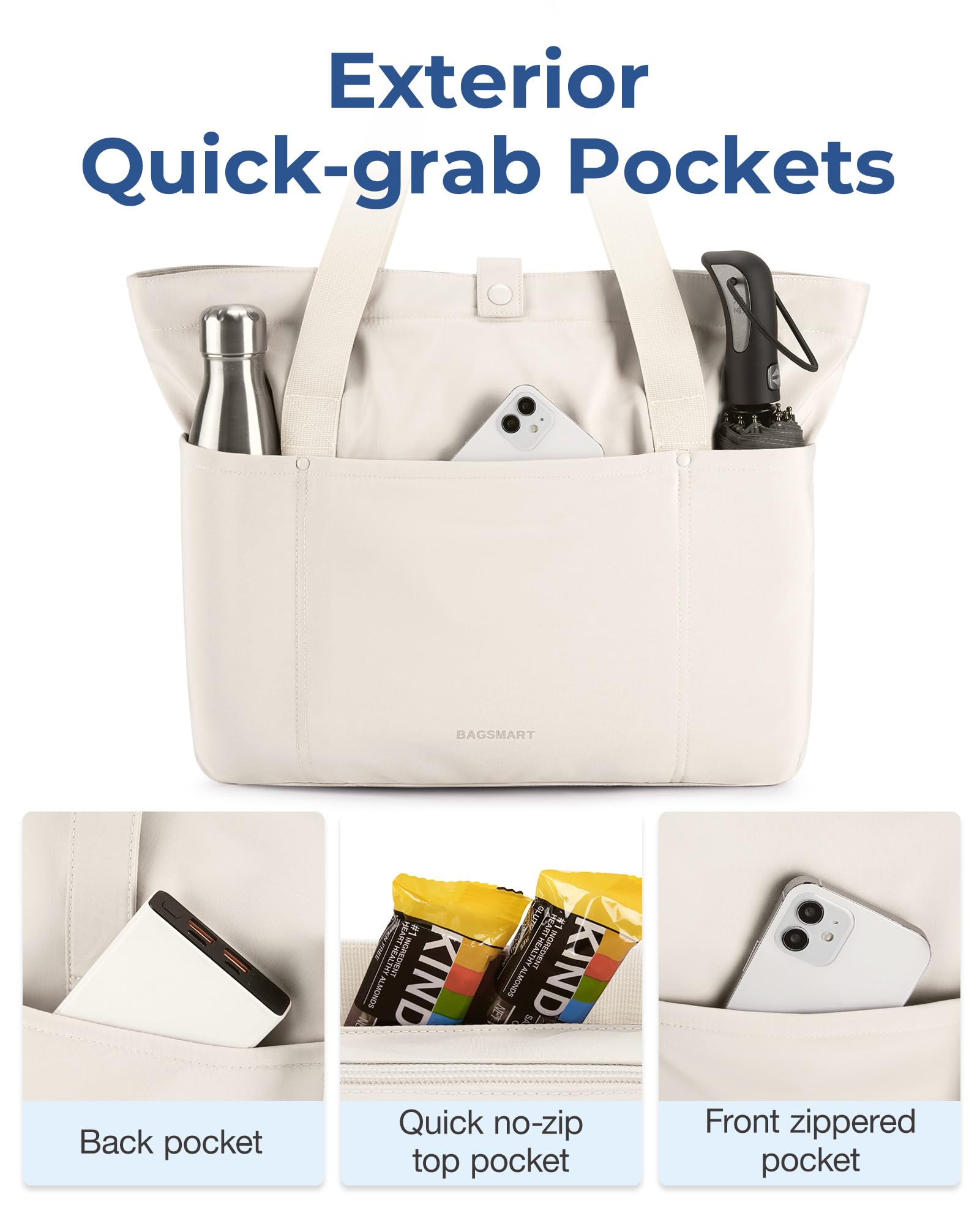 Foto 5 pulgar | Bolsa Bagsmart Para Mujer Plegable Con Cremallera, Capacidad De 20 Litros - Venta Internacional.