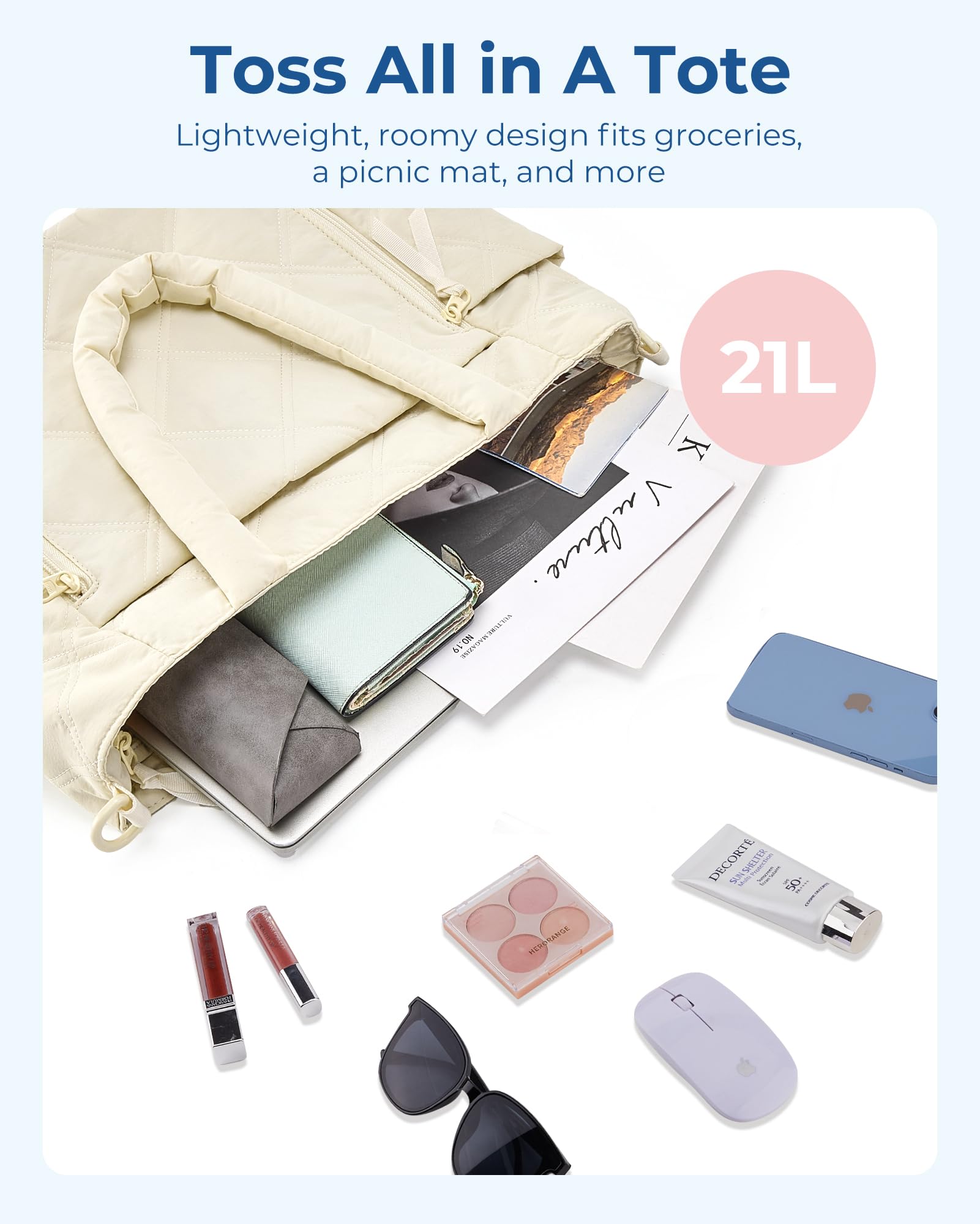 Foto 4 pulgar | Bolsa Acolchada Bagsmart Para Mujer Con Capacidad De 21 Litros - Venta Internacional.