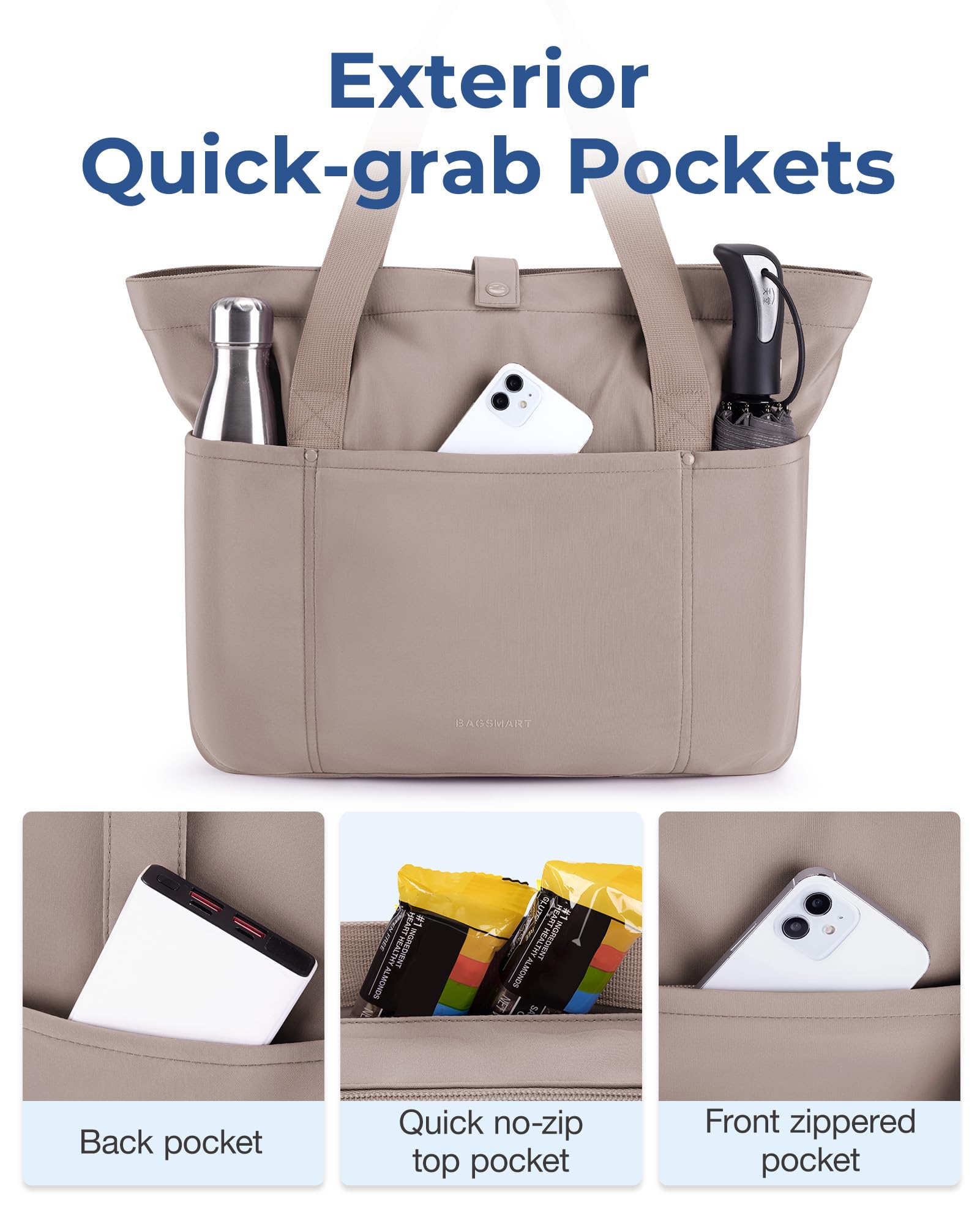 Foto 6 | Bolsa Bagsmart Para Mujer Plegable Con Cremallera, Capacidad De 20 Litros - Venta Internacional.