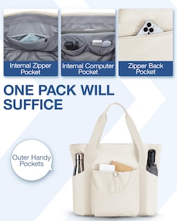 Foto 3 | Bolsa de Mano Bagsmart Beige para Mujer-Venta Internacional