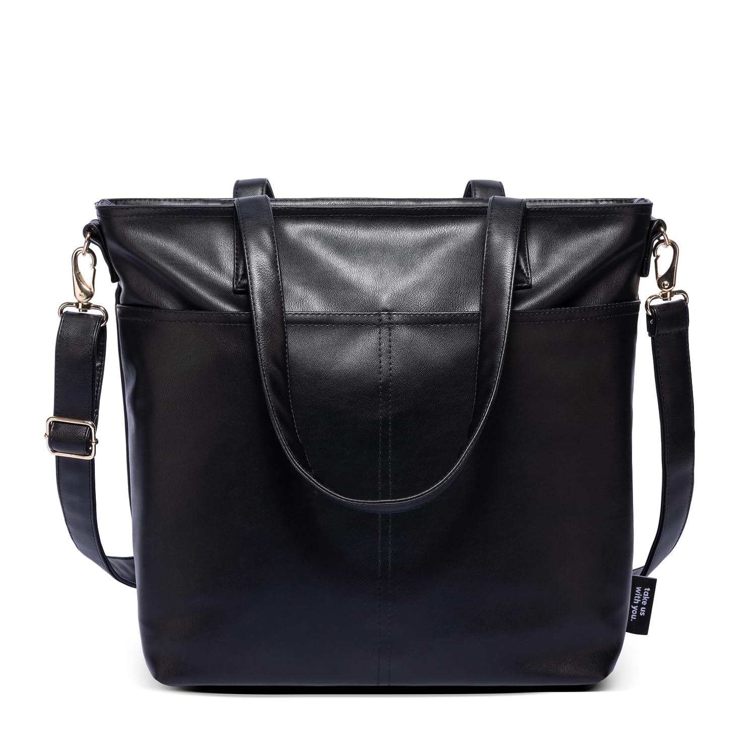 Foto 2 | Bolso Simple Modern Medium De Piel Sintética Negra - Venta Internacional.