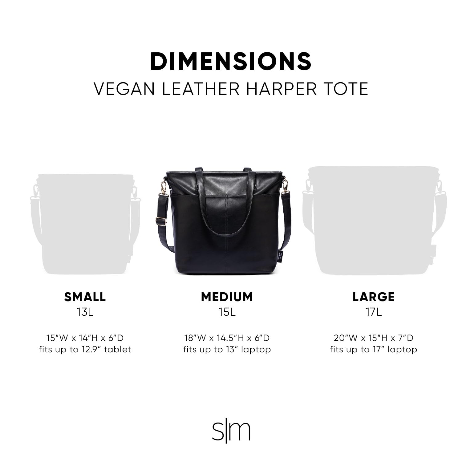 Foto 4 pulgar | Bolso Simple Modern Medium De Piel Sintética Negra - Venta Internacional.