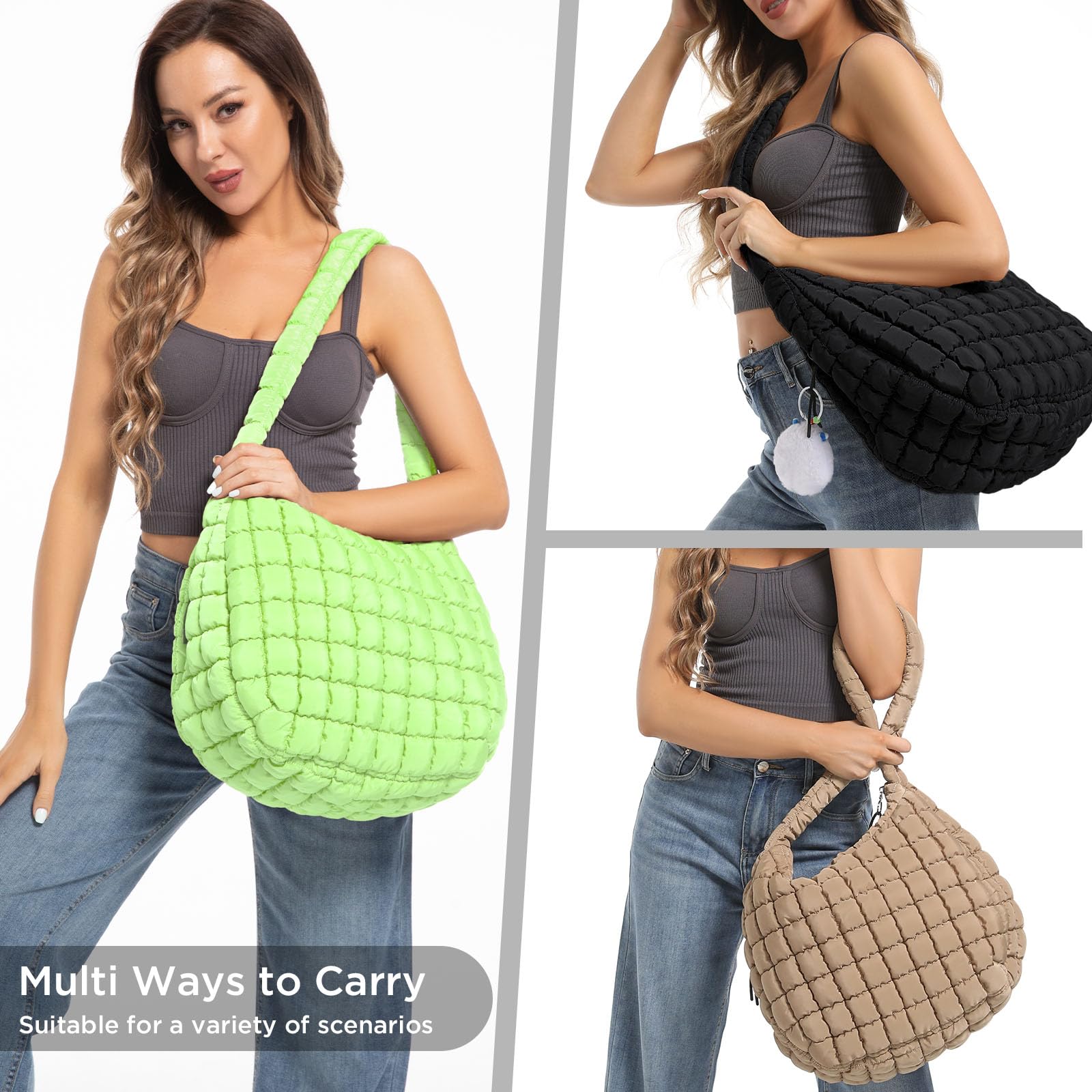 Foto 3 pulgar | Bolso Acolchado Babysun Puff De Nailon Para Mujer, Tamaño Grande - Venta Internacional.