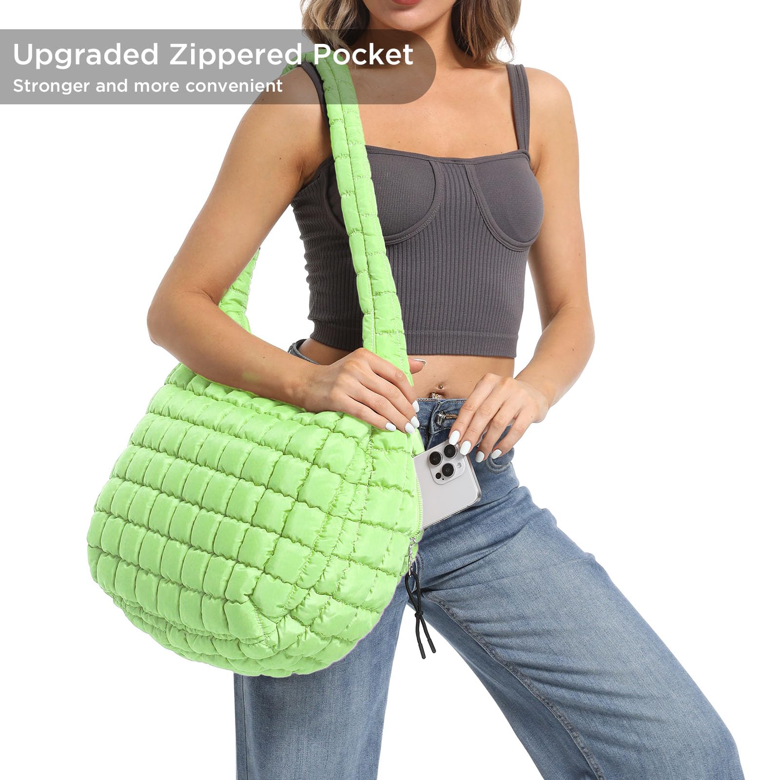 Foto 3 | Bolso Acolchado Babysun Puff De Nailon Para Mujer, Tamaño Grande - Venta Internacional.