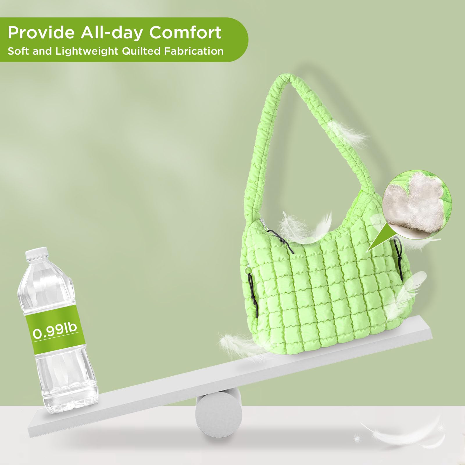 Foto 5 pulgar | Bolso Acolchado Babysun Puff De Nailon Para Mujer, Tamaño Grande - Venta Internacional.