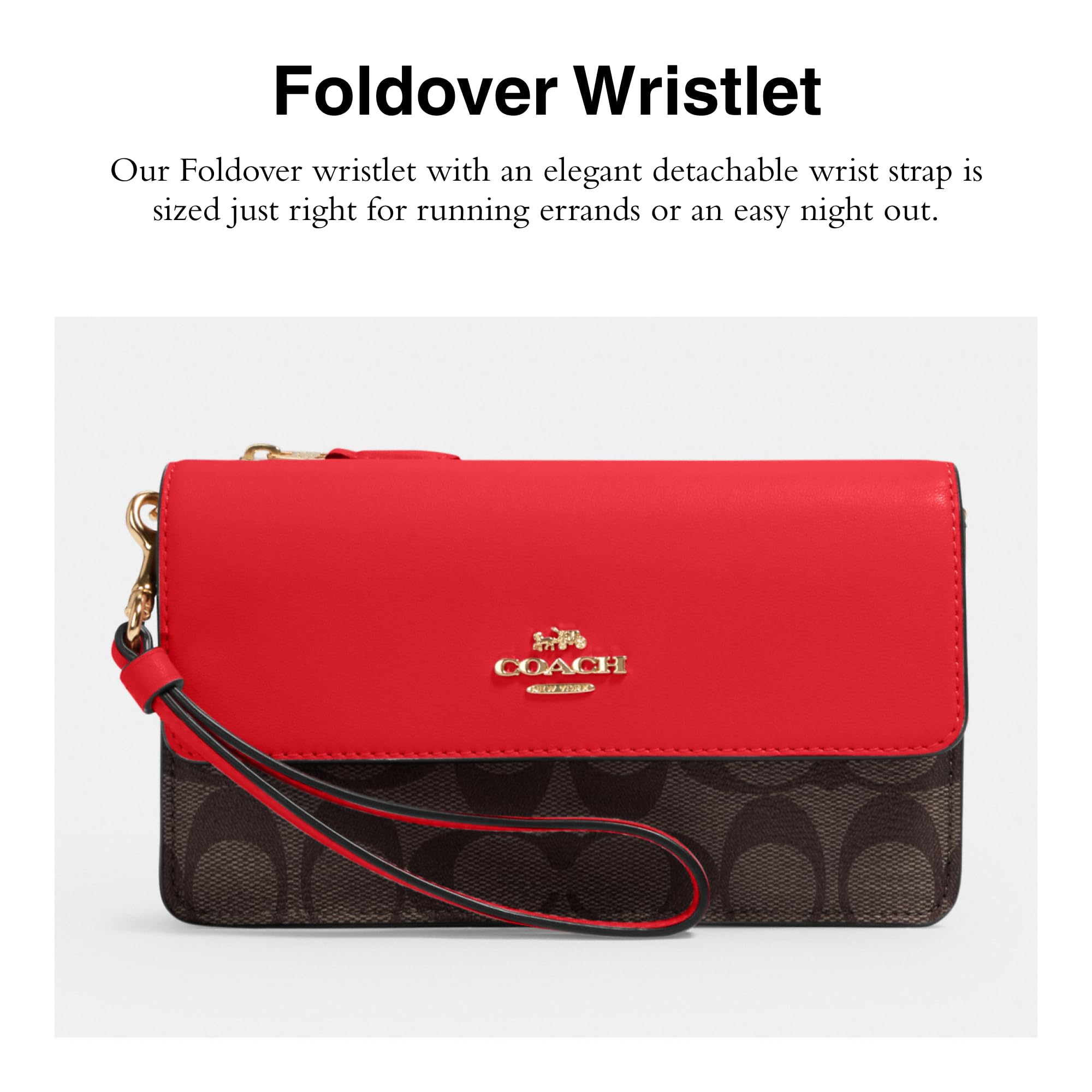 Foto 3 pulgar | Funda Plegable Wristlet Coach Signature - Venta Internacional.