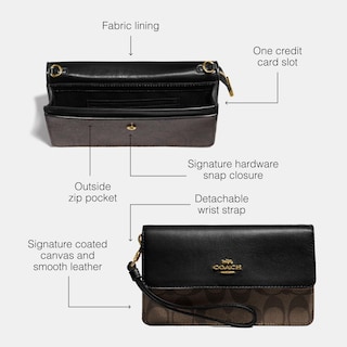 Foto 3 | Funda Plegable Wristlet Coach Signature - Venta Internacional.