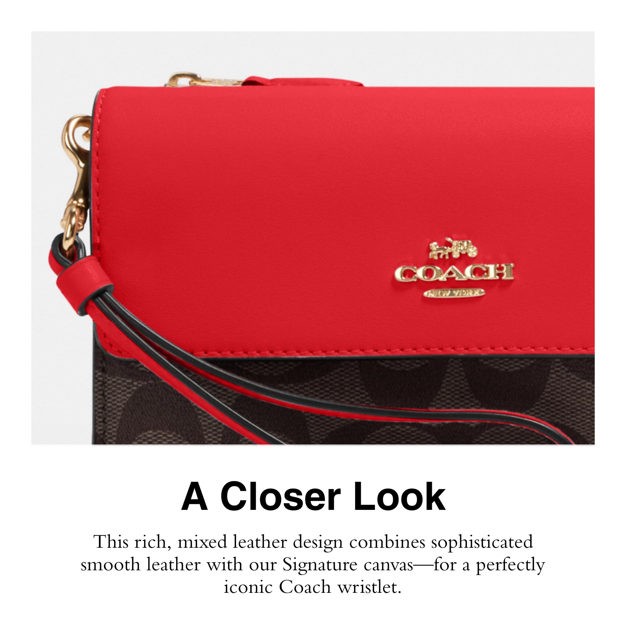Foto 5 pulgar | Funda Plegable Wristlet Coach Signature - Venta Internacional.