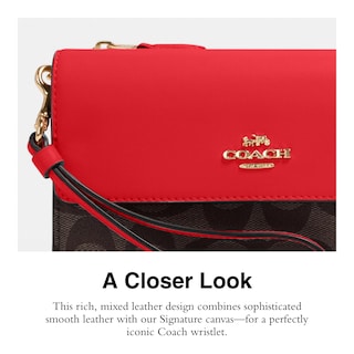 Foto 4 | Funda Plegable Wristlet Coach Signature - Venta Internacional.