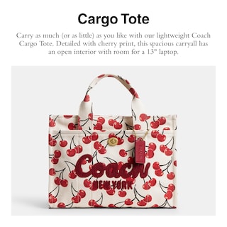 Foto 2 | Bolsa De Mano Coach Cargo Chalk, Lona Multialgodón, 13 Pulgadas - Venta Internacional.
