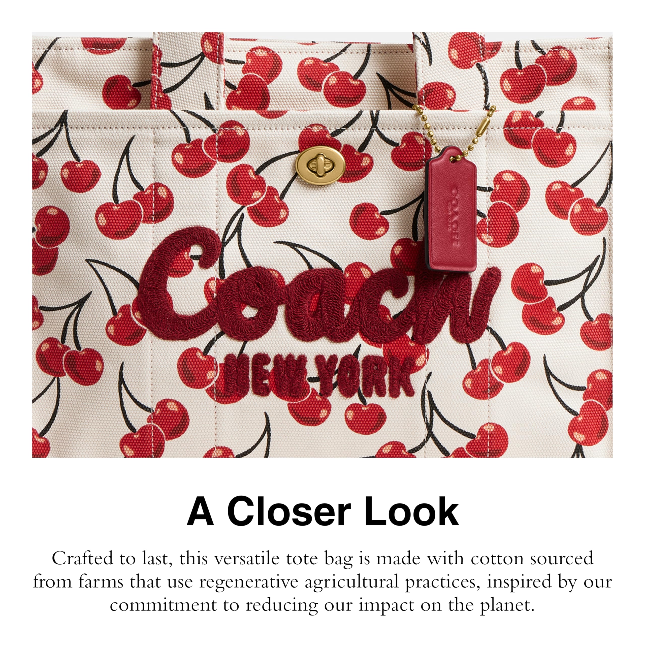 Foto 4 | Bolsa De Mano Coach Cargo Chalk, Lona Multialgodón, 13 Pulgadas - Venta Internacional.
