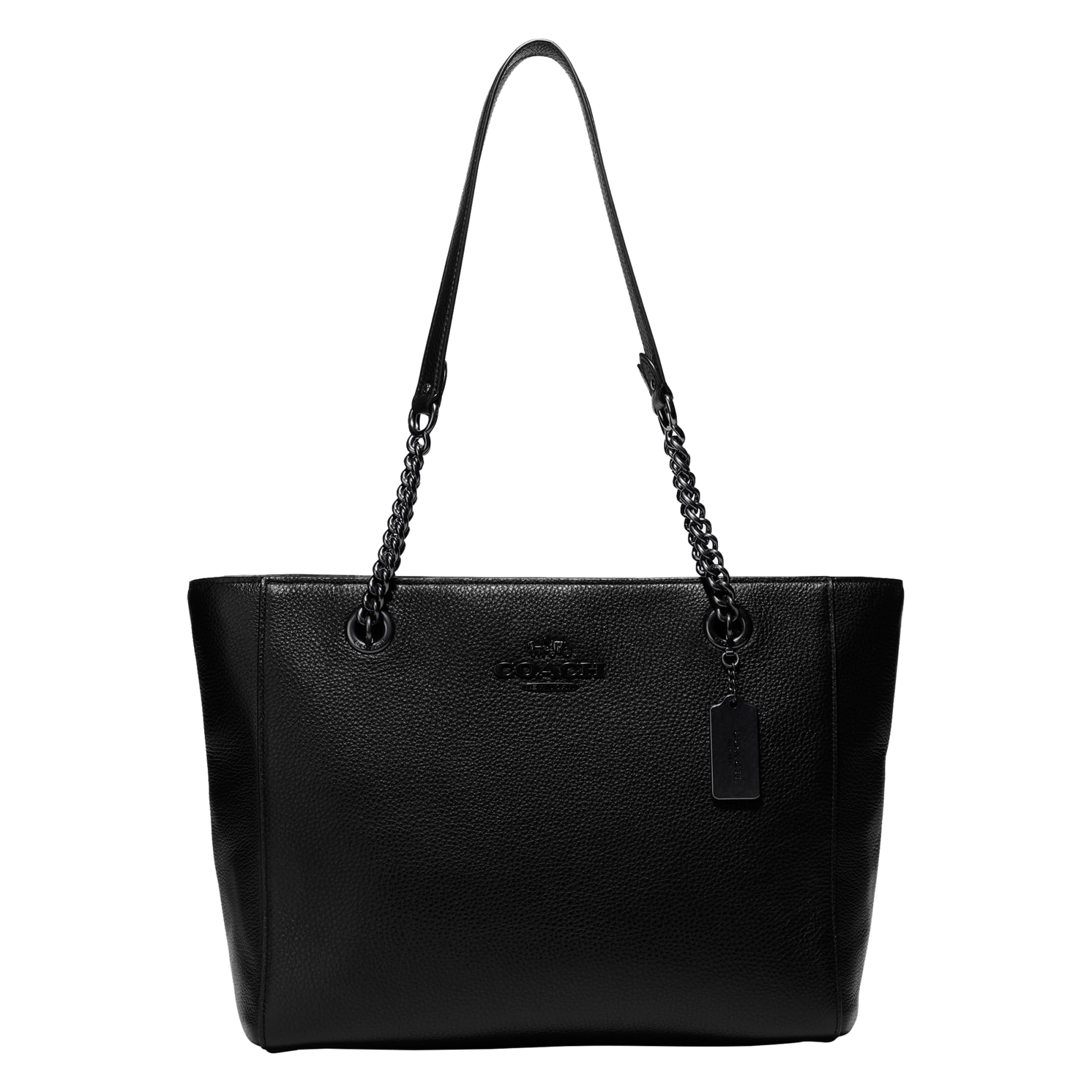 Foto 2 pulgar | Bolso De Mano Coach Cammie Chain, Piel Granulada Negra - Venta Internacional.