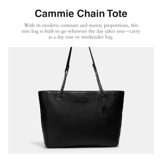 Foto 2 | Bolso De Mano Coach Cammie Chain, Piel Granulada Negra - Venta Internacional.