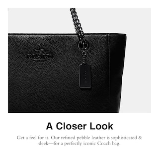 Foto 3 | Bolso De Mano Coach Cammie Chain, Piel Granulada Negra - Venta Internacional.