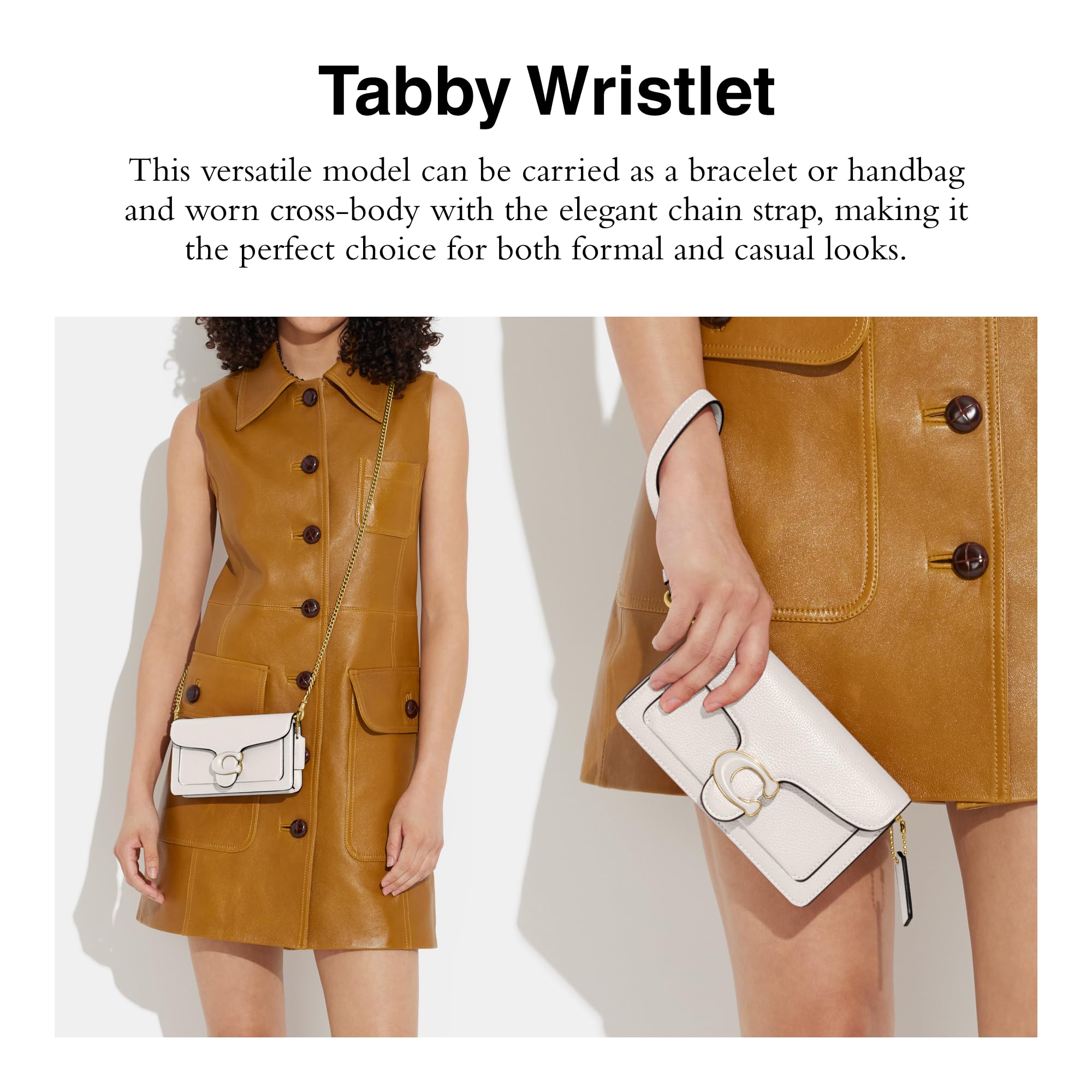 Foto 2 | Piel De Tiza Pulida Pebble Tabby De Wristlet Coach - Venta Internacional.