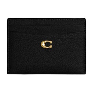 Foto 1 | Tarjetero Coach Polished Pebble Leather Essential Black - Venta Internacional.