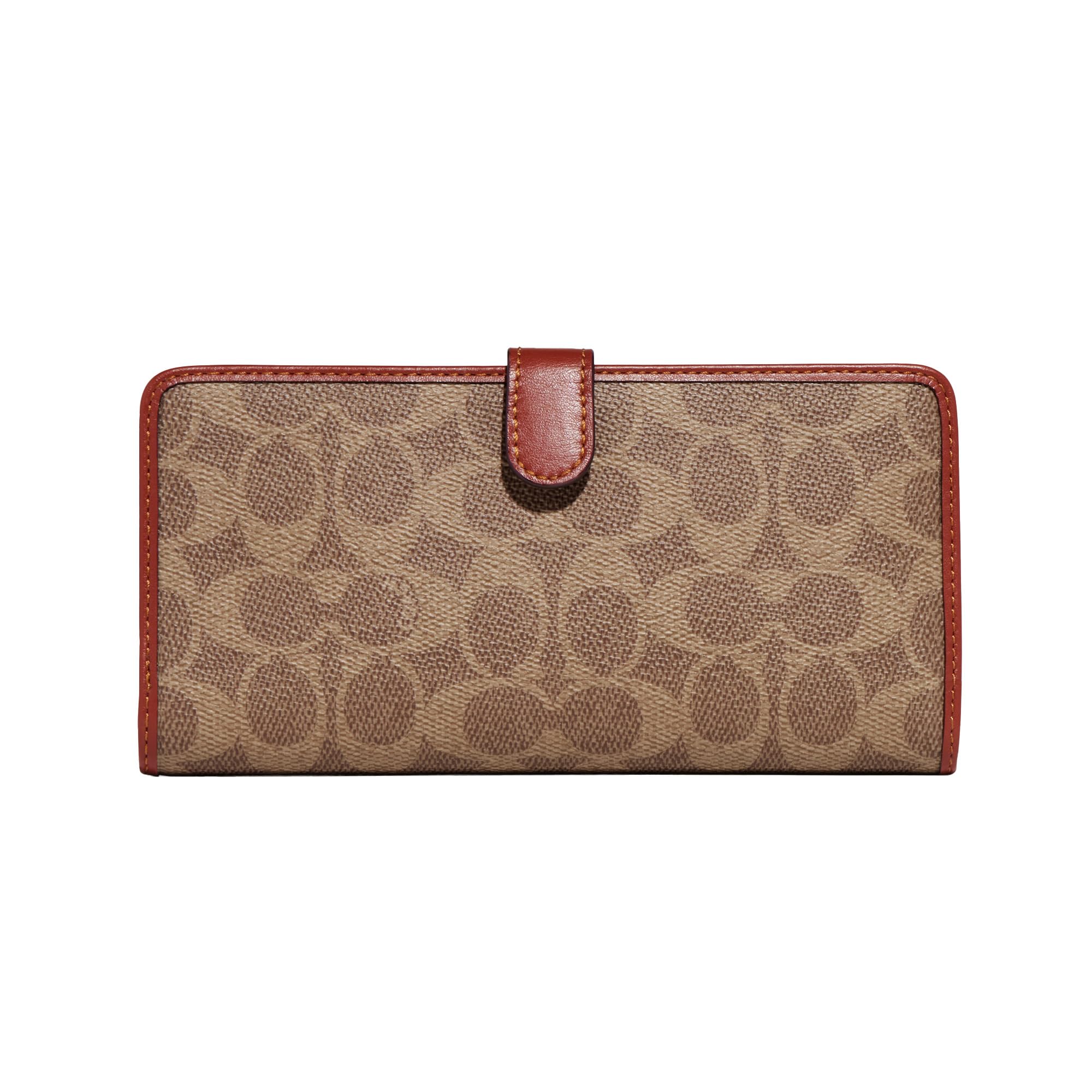 Foto 2 pulgar | Lona Wallet Coach Essential Slim Con Revestimiento De Color Bronceado/óxido - Venta Internacional.