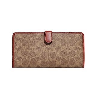 Foto 1 | Lona Wallet Coach Essential Slim Con Revestimiento De Color Bronceado/óxido - Venta Internacional.