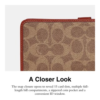 Foto 4 | Lona Wallet Coach Essential Slim Con Revestimiento De Color Bronceado/óxido - Venta Internacional.
