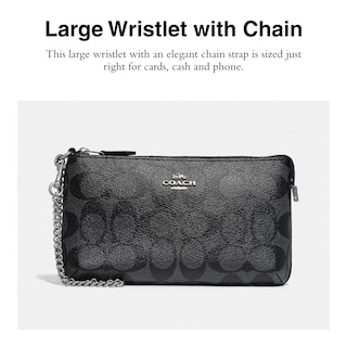 Foto 2 | Wristlet Coach Signature, Talla Grande, Con Cadena, Para Mujer - Venta Internacional.