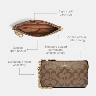 Foto 3 | Wristlet Coach Signature, Talla Grande, Con Cadena, Para Mujer - Venta Internacional.