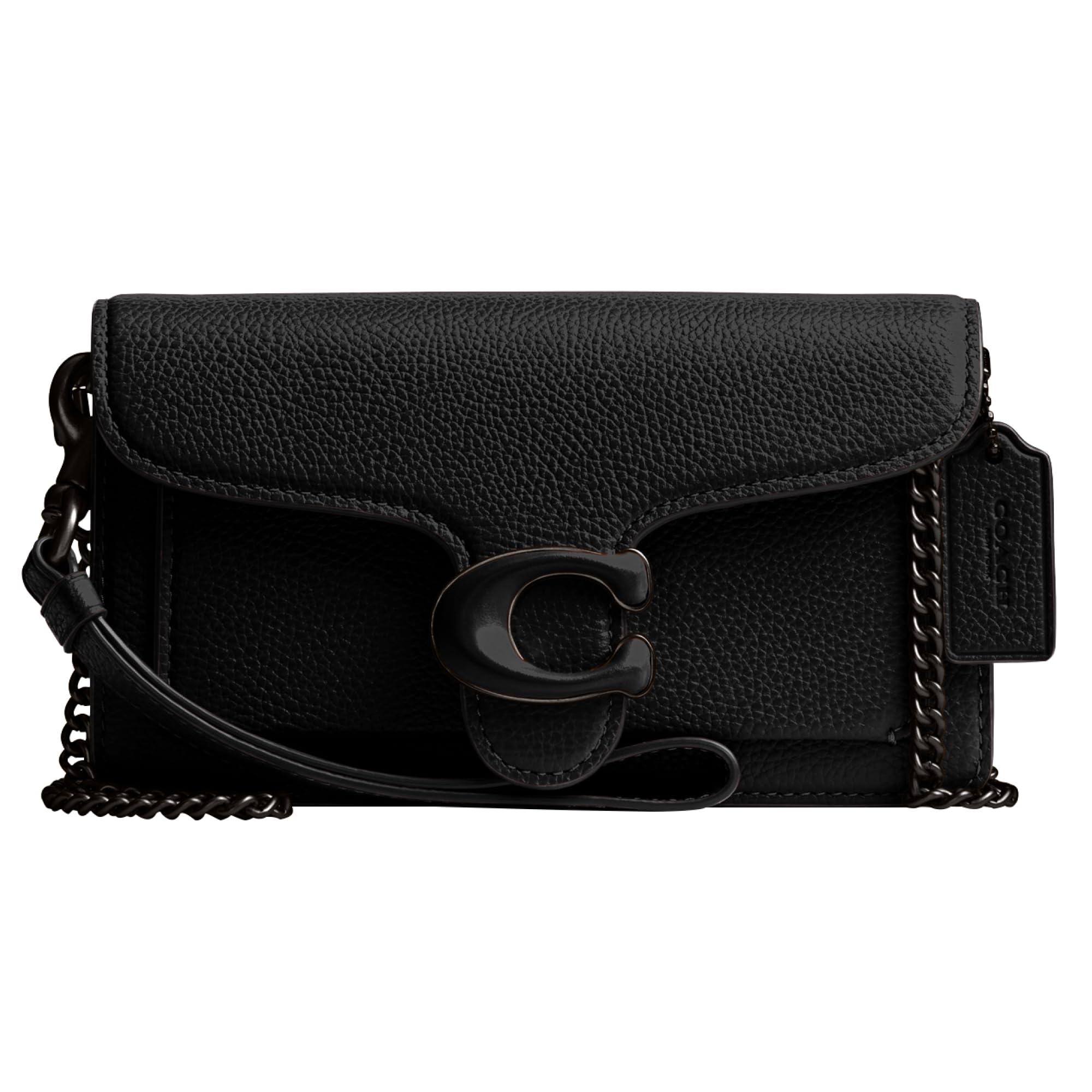 Foto 1 | Wristlet Coach De Piel Pulida Pebble Tabby Negra - Venta Internacional.