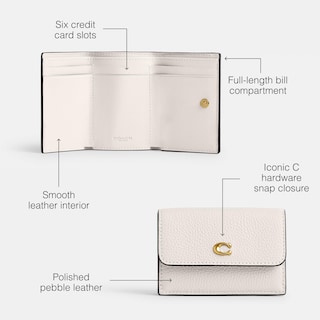 Foto 3 | Minitríptico Wallet Coach De Piel Granulada Pulida Essential - Venta Internacional.