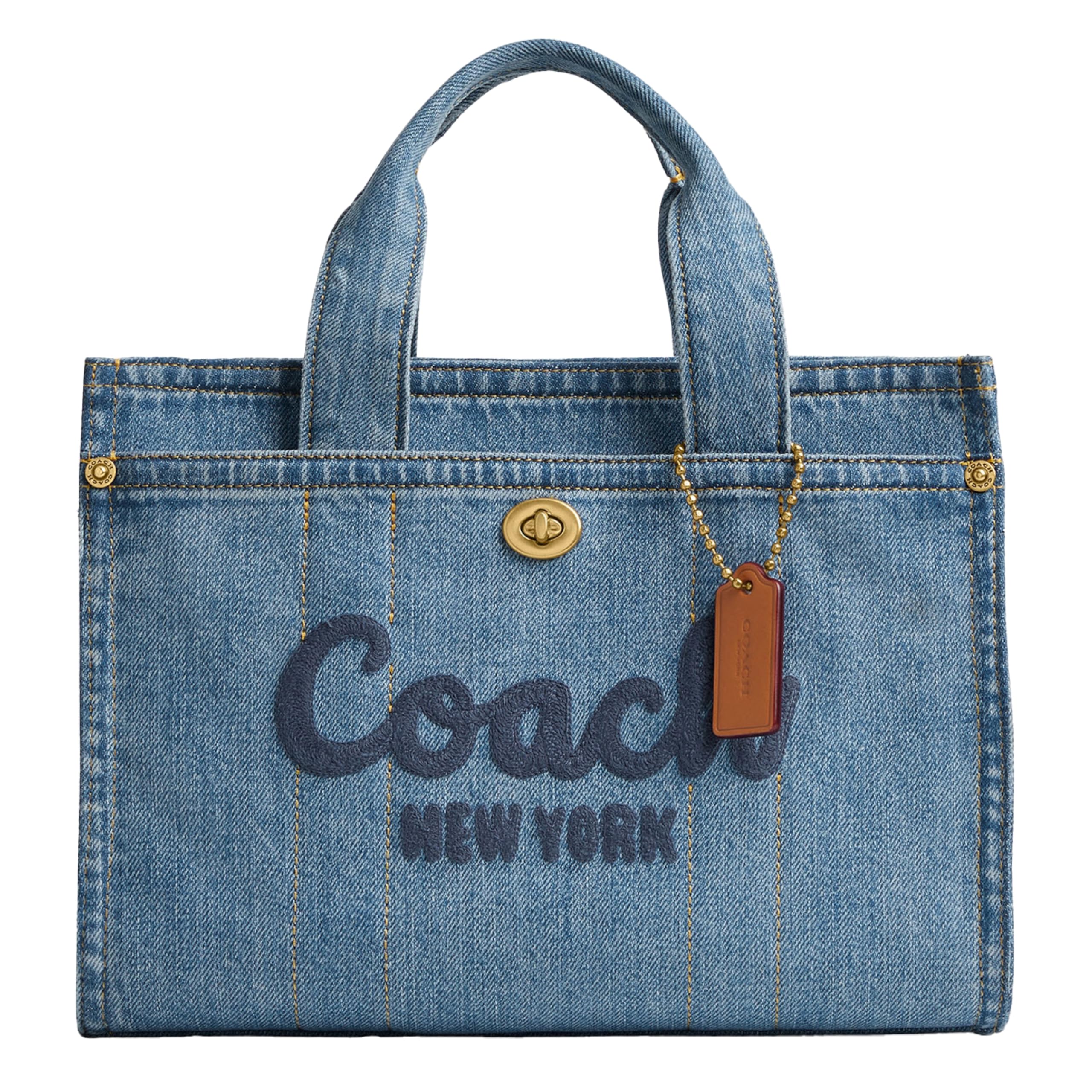 Foto 2 pulgar | Bolso Coach Cargo Tote 26, Mezclilla Y Piel, Color Índigo - Venta Internacional.