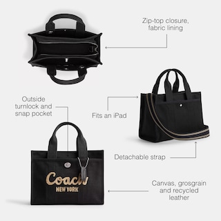 Foto 3 | Bolsa Coach Cargo Tote 26 De Lona Negra Y Piel Reciclada - Venta Internacional.