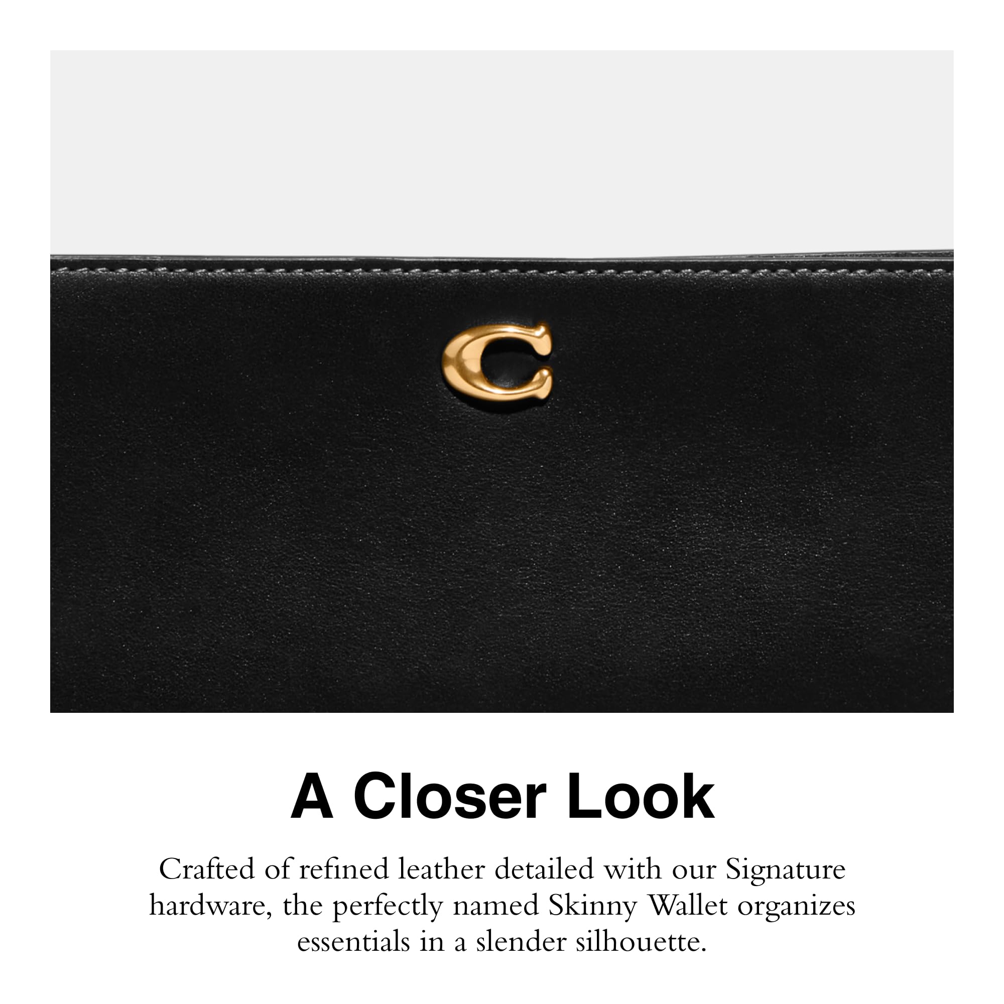 Foto 5 pulgar | Cartera Coach Essential Slim De Piel Negra Para Mujer - Venta Internacional.