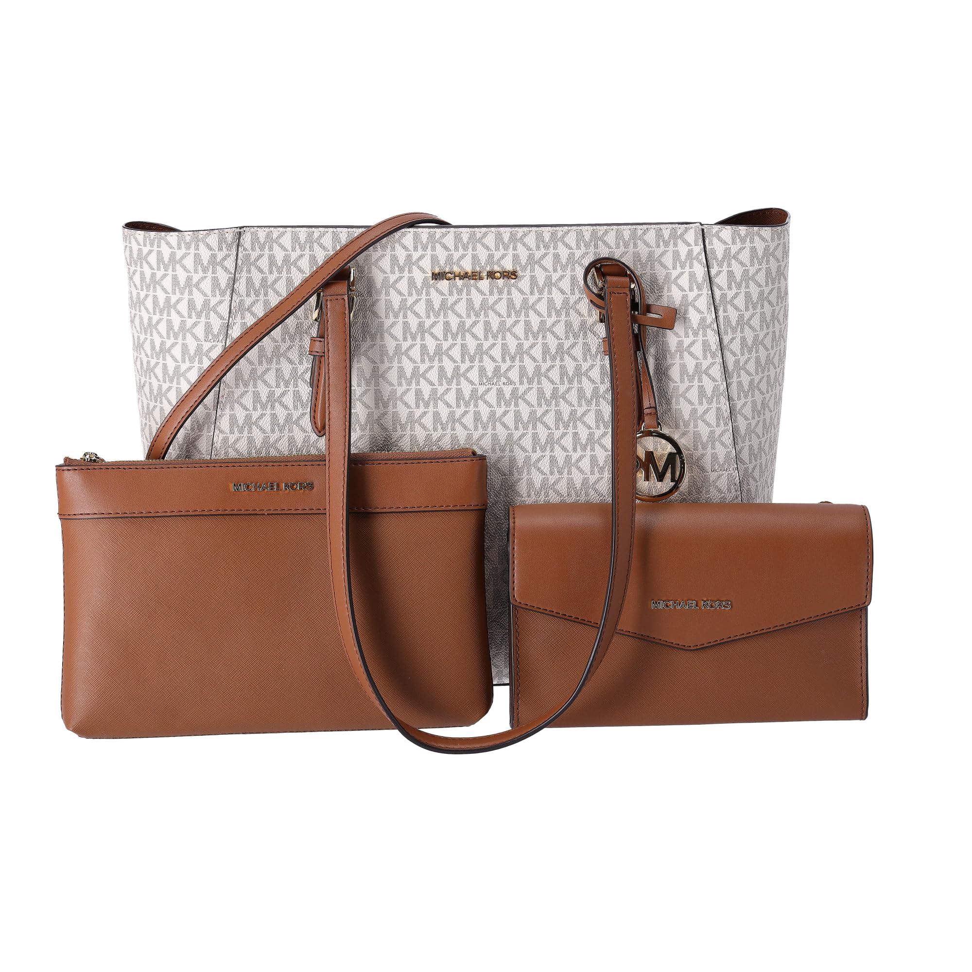 Foto 2 pulgar | Bolso Michael Kors Charlotte Large Leather Vanilla - Venta Internacional.