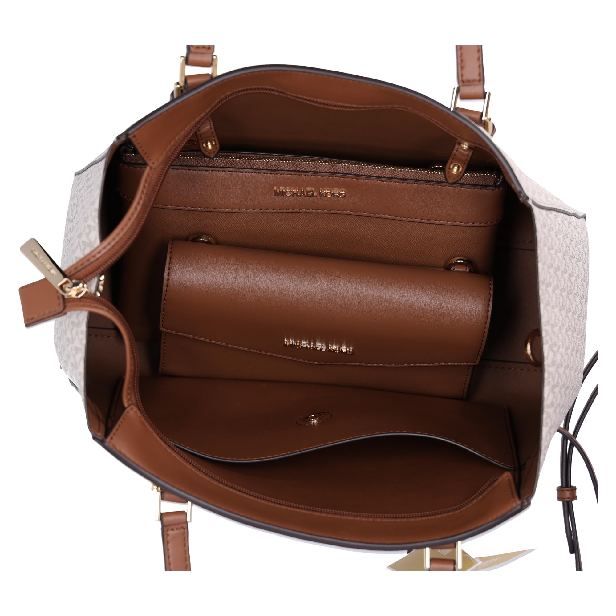 Foto 3 pulgar | Bolso Michael Kors Charlotte Large Leather Vanilla - Venta Internacional.