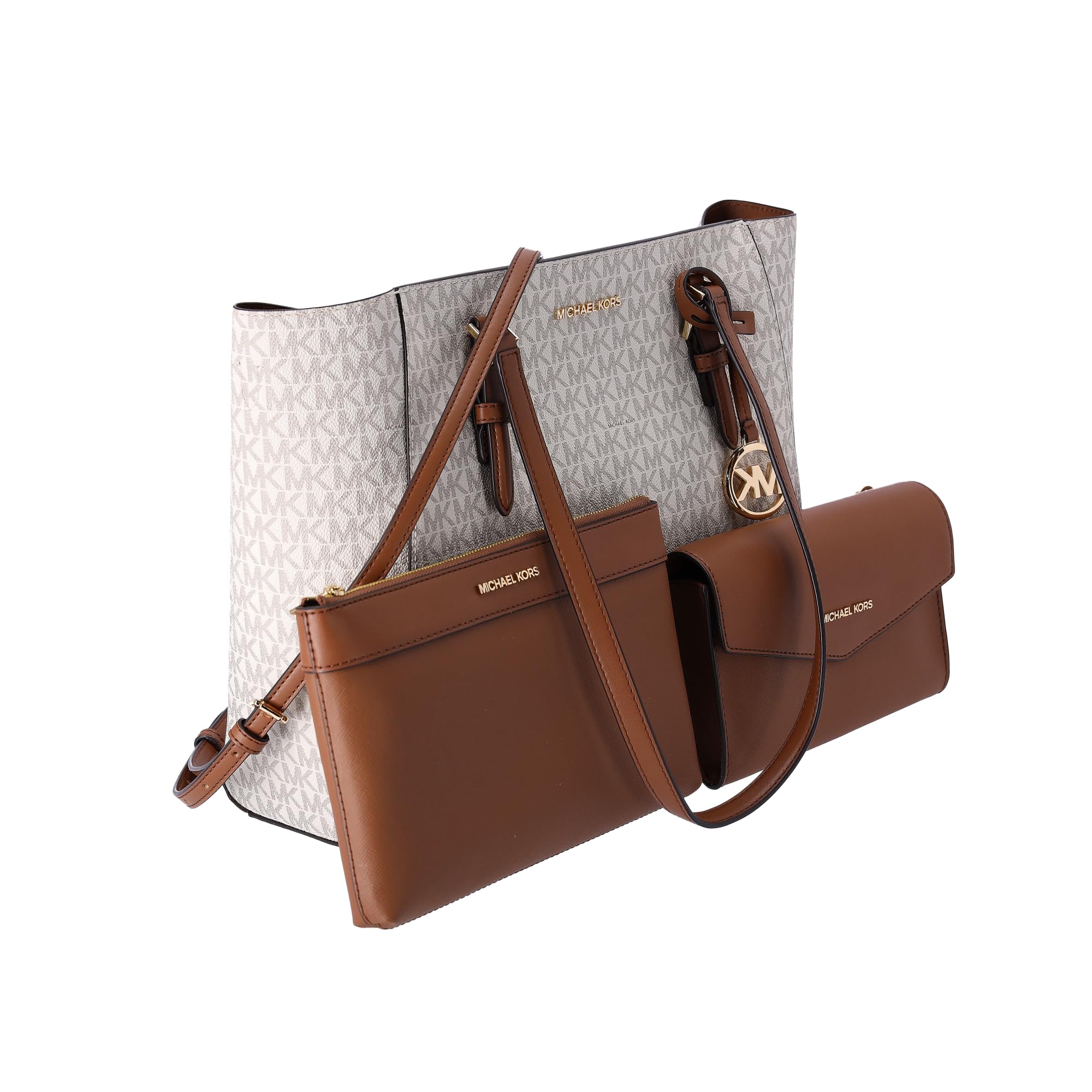 Foto 4 pulgar | Bolso Michael Kors Charlotte Large Leather Vanilla - Venta Internacional.